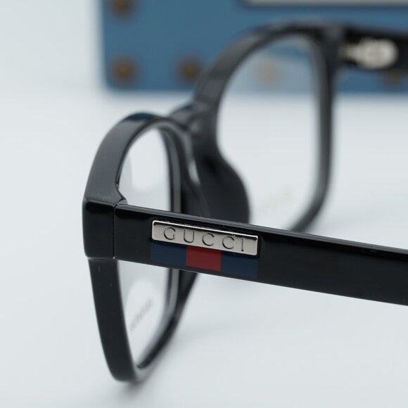 Gucci GG0749O 004 Rectangle Eyeglasses 55mm - Shiny Black - Picture 10 of 12